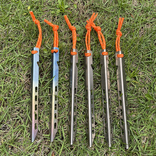 Aluminum V-shaped tent stakes - lightweight camping ground pegs