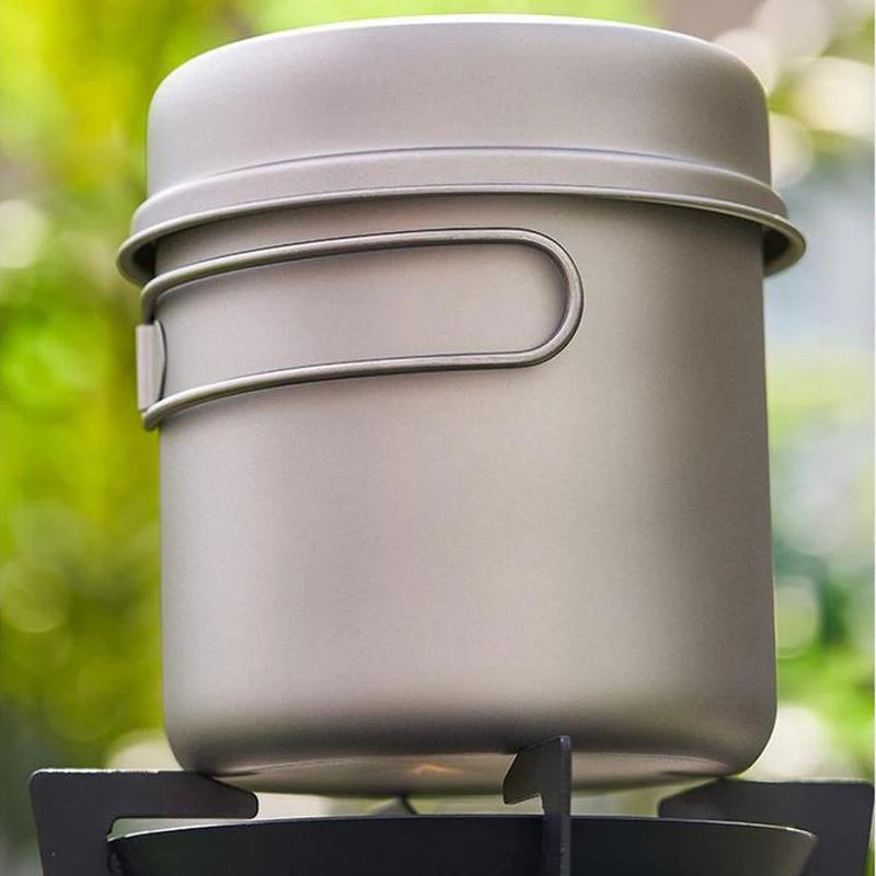 Pure Titanium Camping Cookware Set - Ultralight Pot & Pan