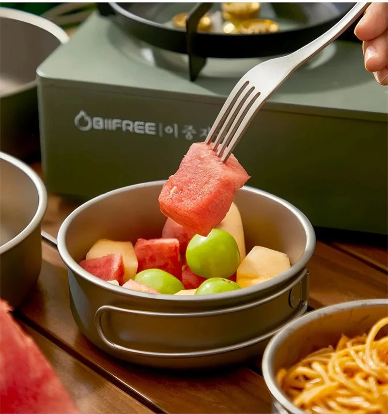 Titanium Camping Cookware Set - Lightweight Pot & Pan