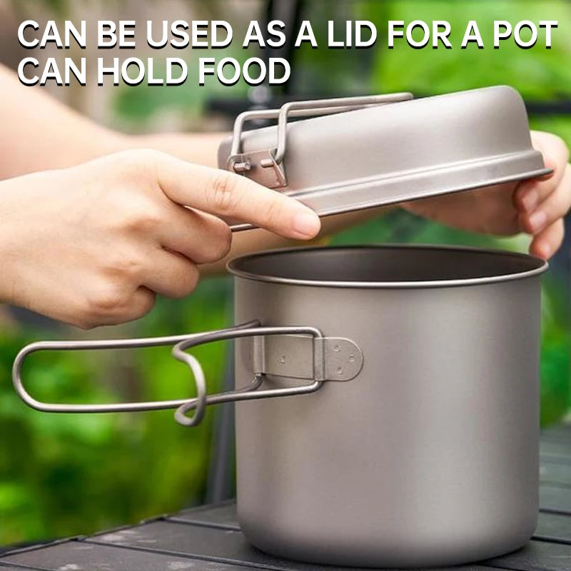 Pure Titanium Camping Cookware Set - Ultralight Pot & Pan