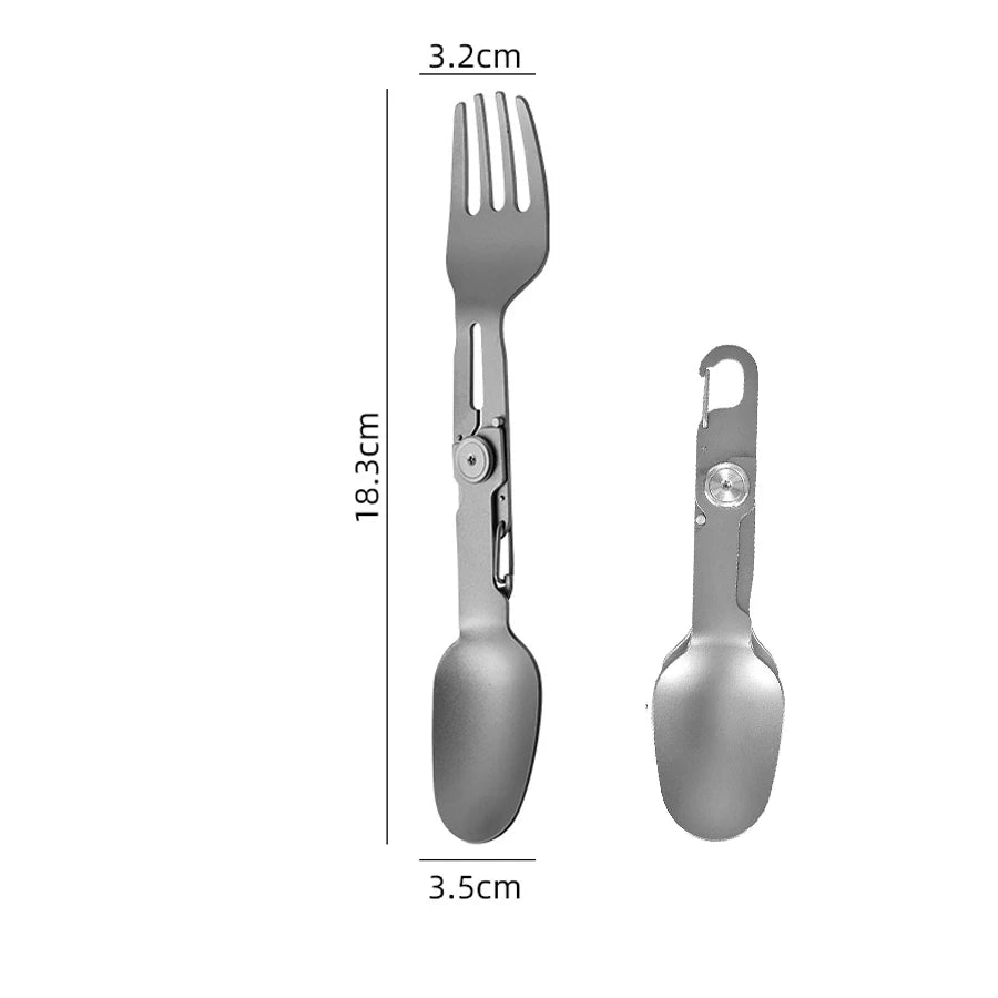Titanium Folding Spoon Fork Combo - The Ultimate Ultralight Camping Utensil