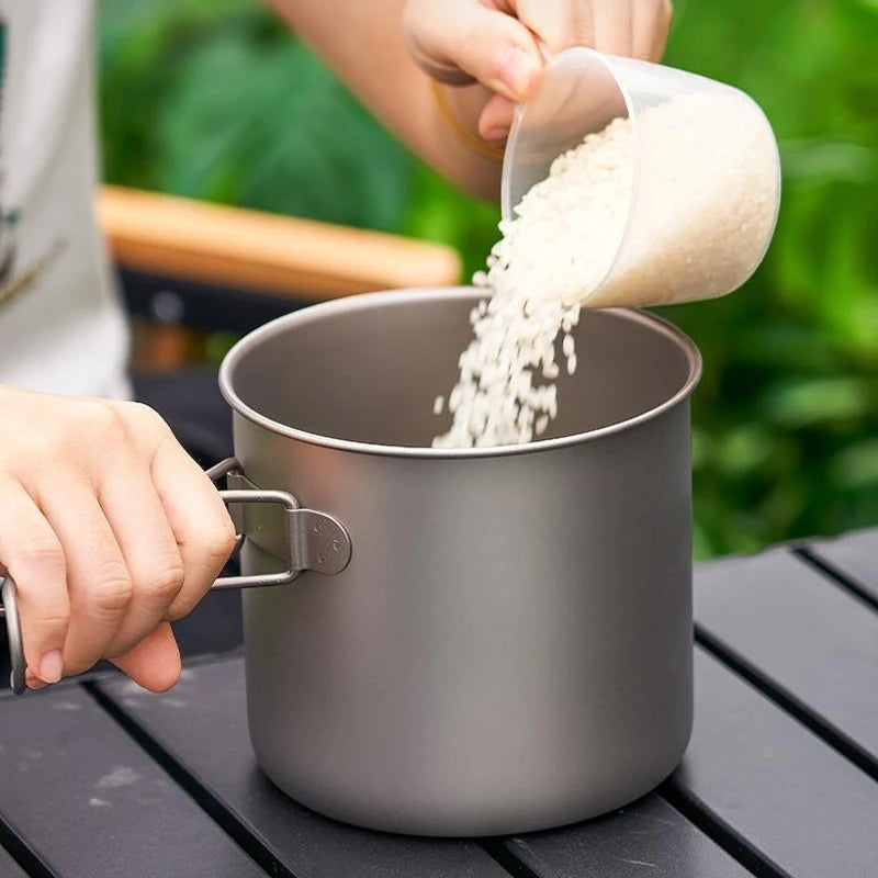 Pure Titanium Camping Cookware Set - Ultralight Pot & Pan