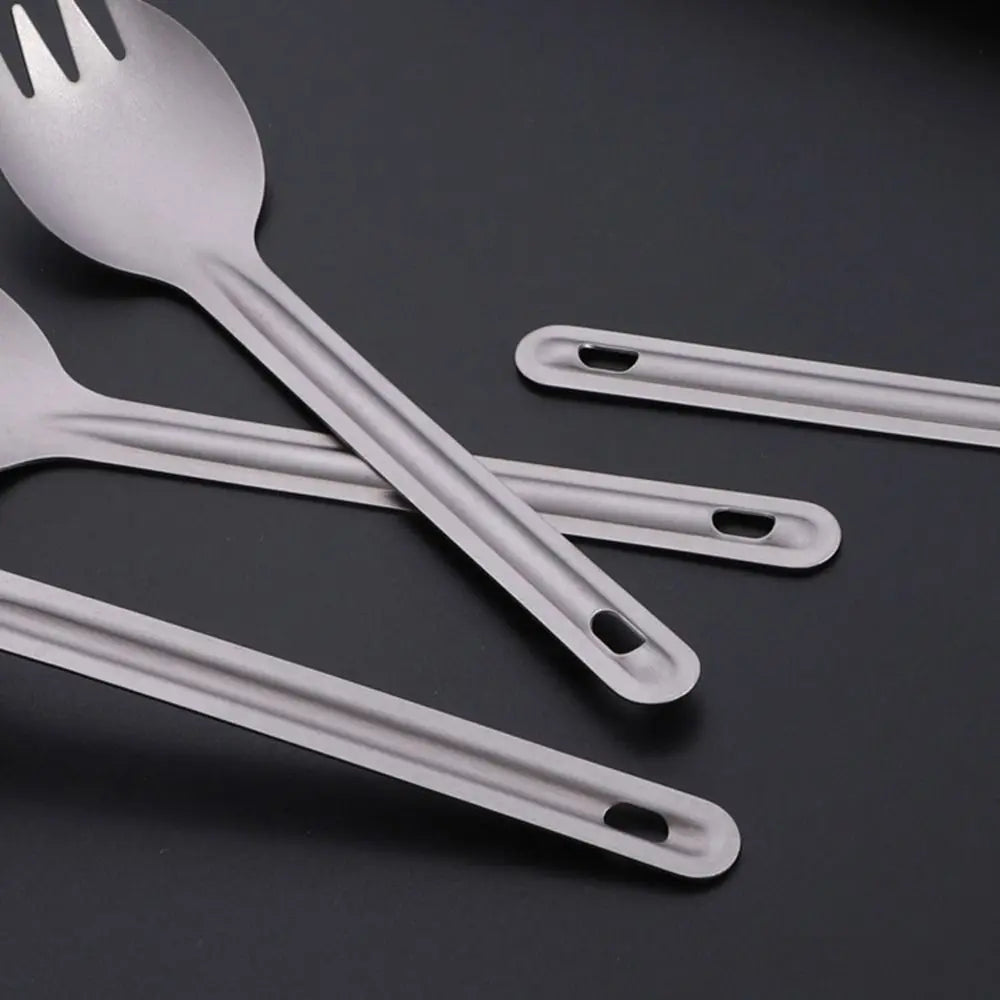 Lightweight Titanium Camping Spoon - Long Handle Outdoor Cutlery