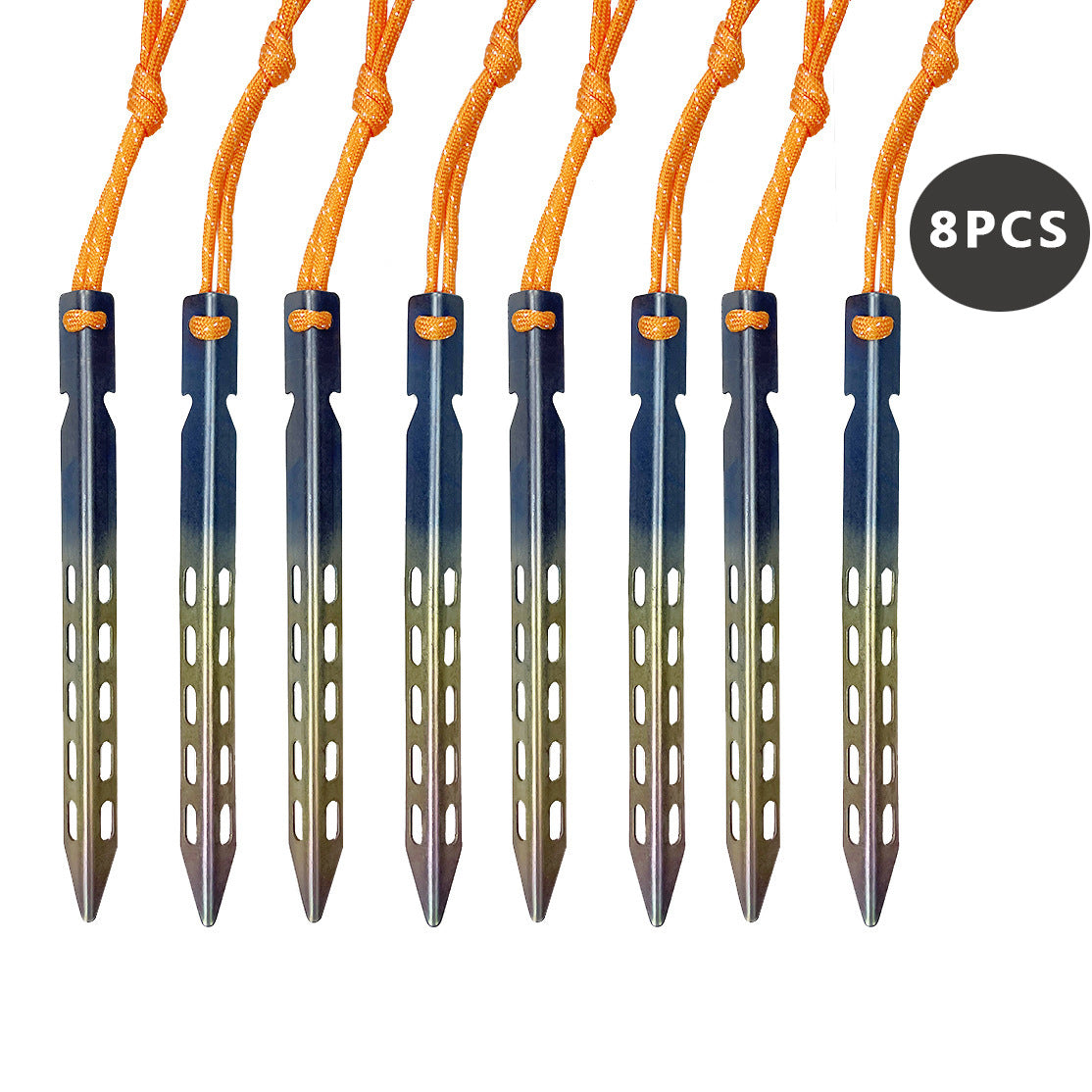 Aluminum Alloy V-Shaped Tent Stakes - Lightweight Camping Ground Pegs with Wind Rope for Beach Hiking