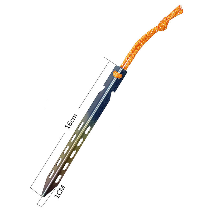 Aluminum Alloy V-Shaped Tent Stakes - Lightweight Camping Ground Pegs with Wind Rope for Beach Hiking