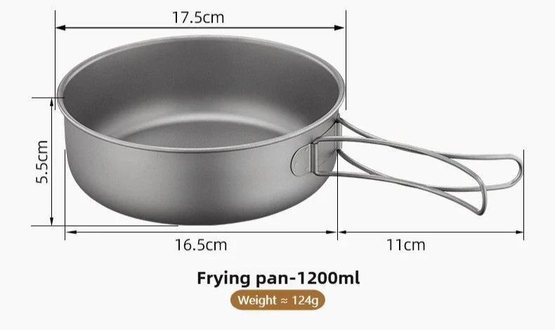 Titanium Outdoor Pot Set Picnic Camping Set Tableware Foldable Lightweight Portable Soup Pot Cooking Pot Set