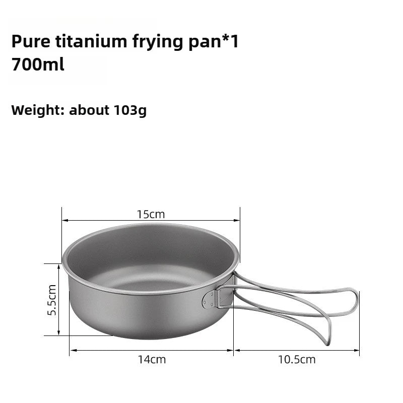 Titanium Outdoor Pot Set Picnic Camping Set Tableware Foldable Lightweight Portable Soup Pot Cooking Pot Set