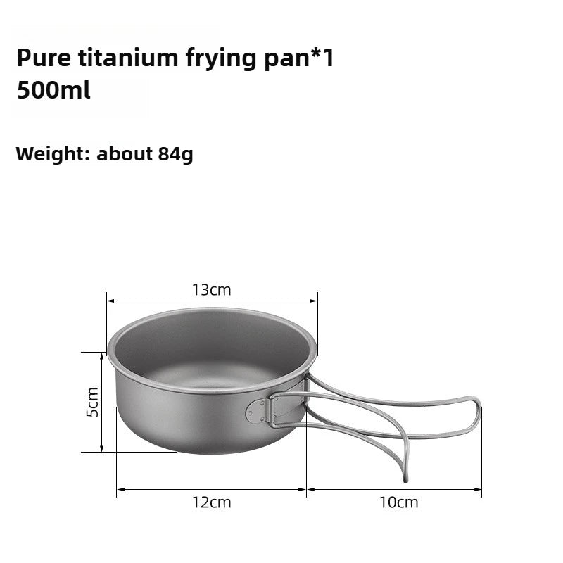 Titanium Outdoor Pot Set Picnic Camping Set Tableware Foldable Lightweight Portable Soup Pot Cooking Pot Set