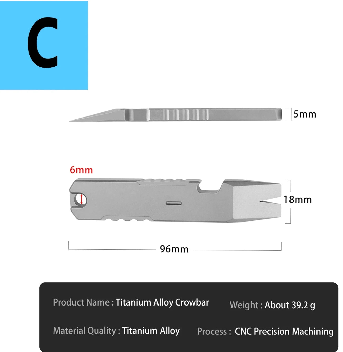Various Styles Titanium Alloy Wrench Crowbar Pry Bar Bottle Opener EDC Multifunctional Screwdriver Outdoor Portable Pocket Tools