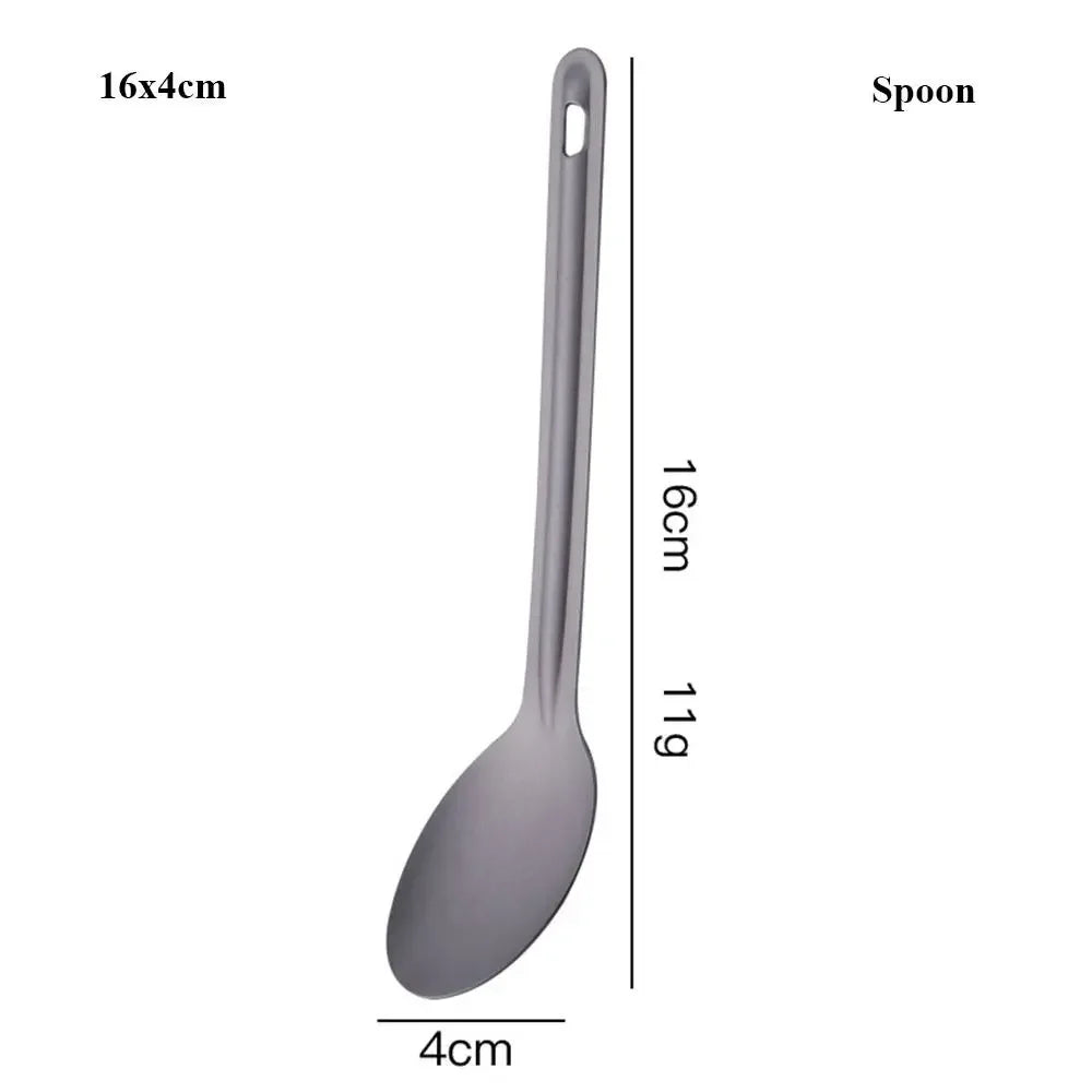 Lightweight Titanium Camping Spoon - Long Handle Outdoor Cutlery