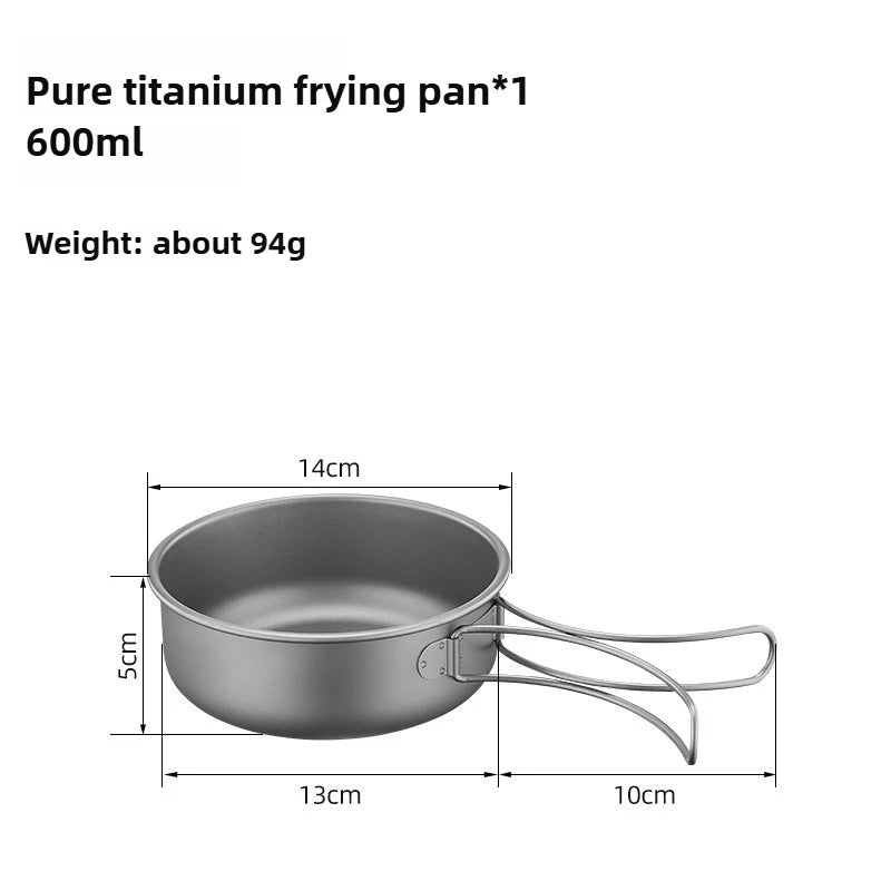 Titanium Outdoor Pot Set Picnic Camping Set Tableware Foldable Lightweight Portable Soup Pot Cooking Pot Set