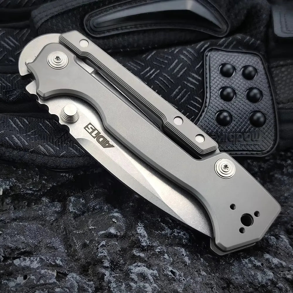 AD15 Tactical Folding Knife - TC4 Titanium Alloy Handle S35V Steel Blade for Hunting Camping EDC