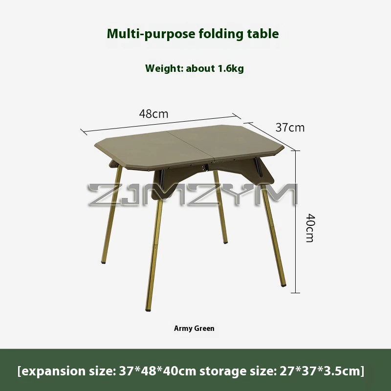 Ultralight Dual Purpose Table Outdoor Camping Portable Table Folding ABS Desktop and Aluminum Stand