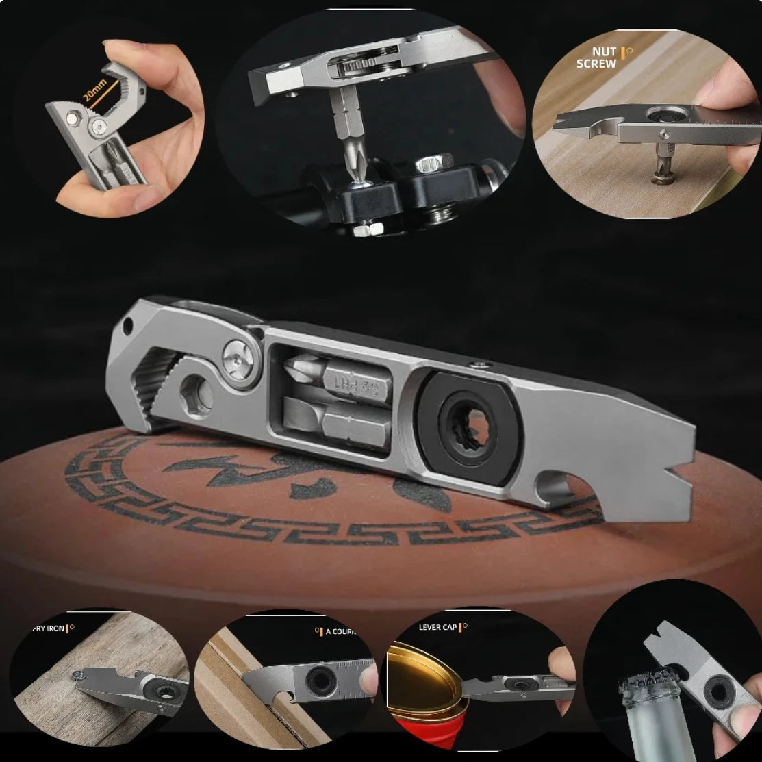 Various Styles Titanium Alloy Wrench Crowbar Pry Bar Bottle Opener EDC Multifunctional Screwdriver Outdoor Portable Pocket Tools