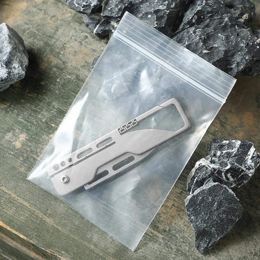 Titanium Alloy Keychain Mini Knife - Compact Folding Blade EDC Tool for Box Opening