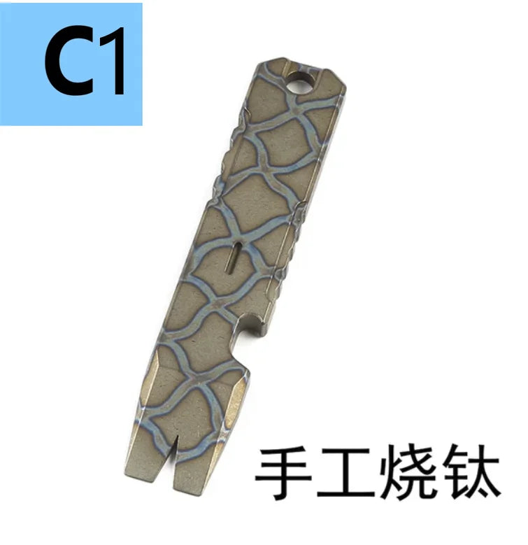 Various Styles Titanium Alloy Wrench Crowbar Pry Bar Bottle Opener EDC Multifunctional Screwdriver Outdoor Portable Pocket Tools