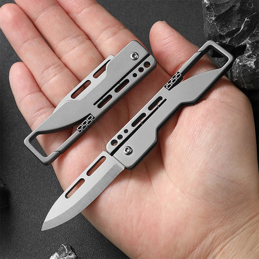 Titanium Alloy Keychain Mini Knife - Compact Folding Blade EDC Tool for Box Opening