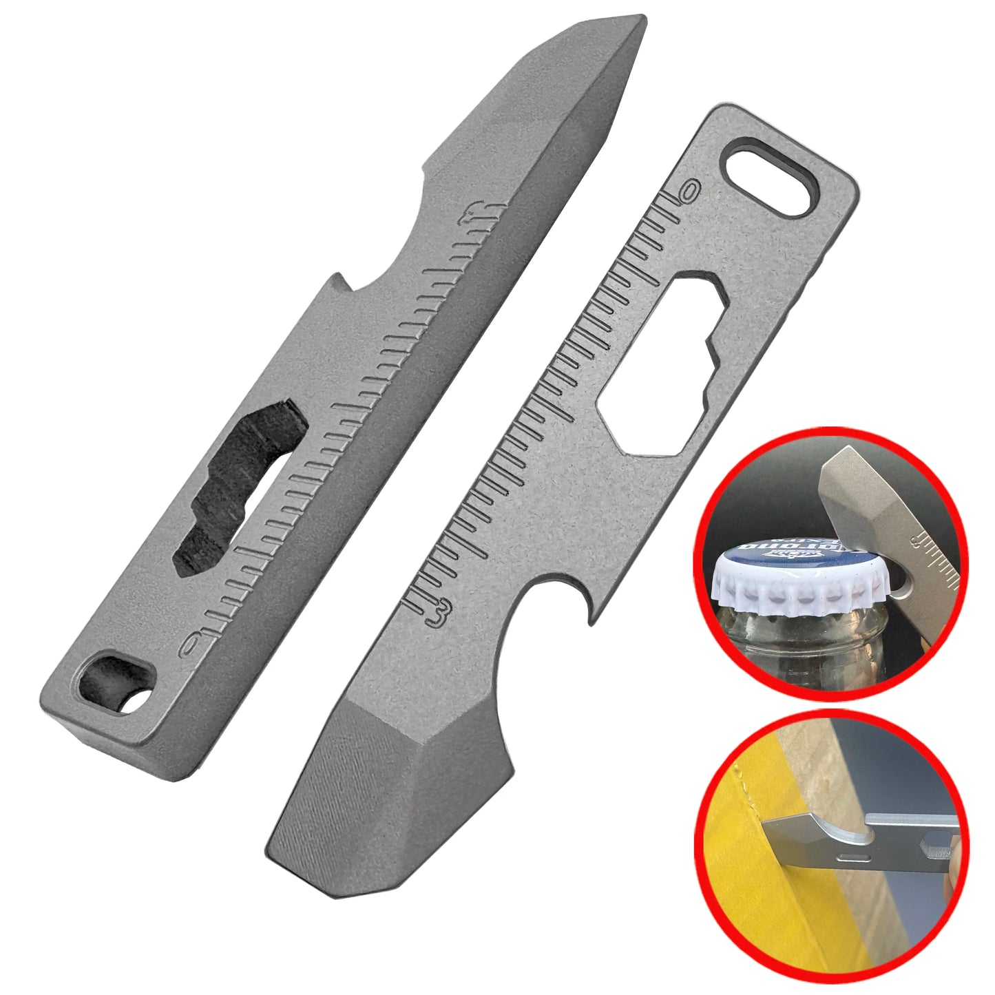 TC4 Titanium Multi-Tool Keychain 11g - EDC Crowbar Bottle Opener Hex Wrench for Camping Hiking