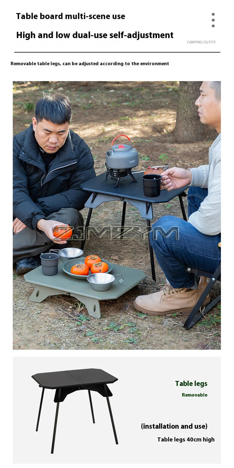 Ultralight Dual Purpose Table Outdoor Camping Portable Table Folding ABS Desktop and Aluminum Stand