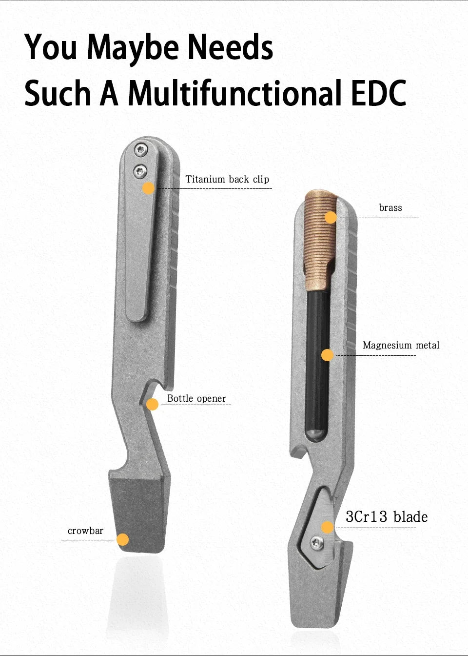 Various Styles Titanium Alloy Wrench Crowbar Pry Bar Bottle Opener EDC Multifunctional Screwdriver Outdoor Portable Pocket Tools