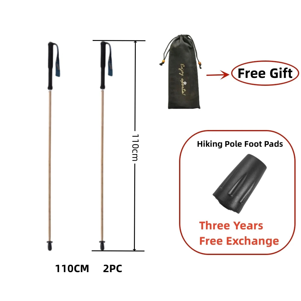 Ultralight Carbon Fiber Trekking Poles | 110g Folding Hiking Sticks