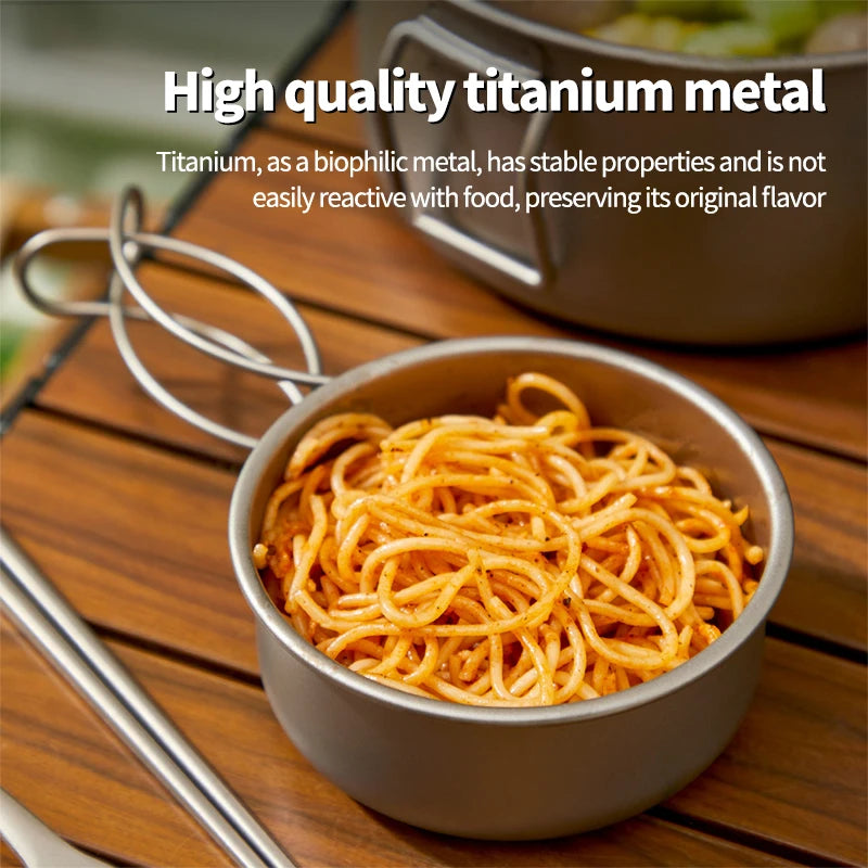 Titanium Camping Cookware Set - Lightweight Pot & Pan
