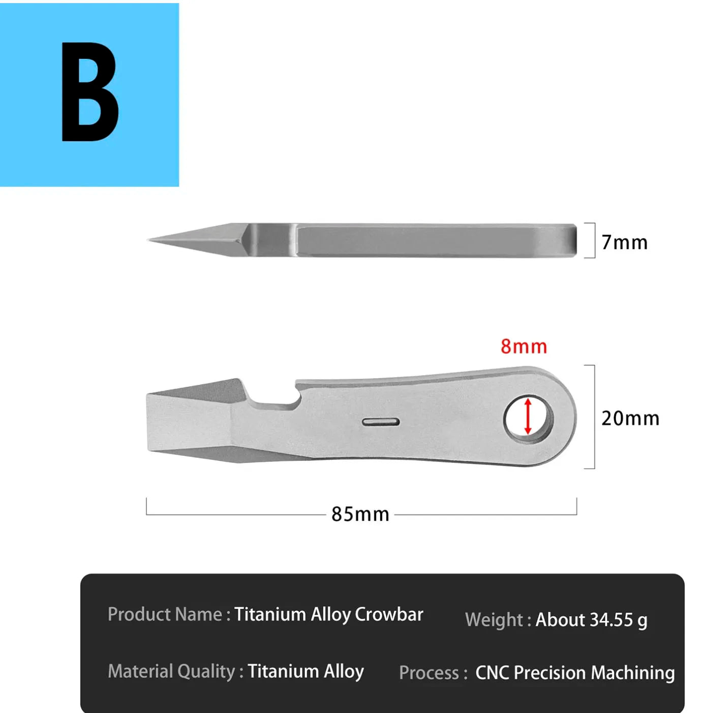 Various Styles Titanium Alloy Wrench Crowbar Pry Bar Bottle Opener EDC Multifunctional Screwdriver Outdoor Portable Pocket Tools