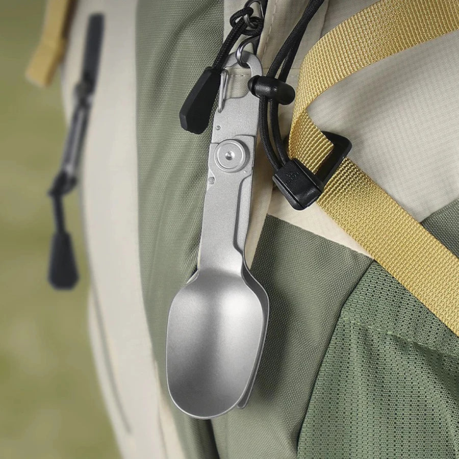 Titanium Folding Spoon Fork Combo - The Ultimate Ultralight Camping Utensil