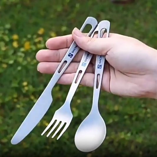 Titanium Long Handle Spoon Outdoor Camping Light Titanium Cookware Cutlery Fork EDC Environmental Outdoor Picnic Accessories