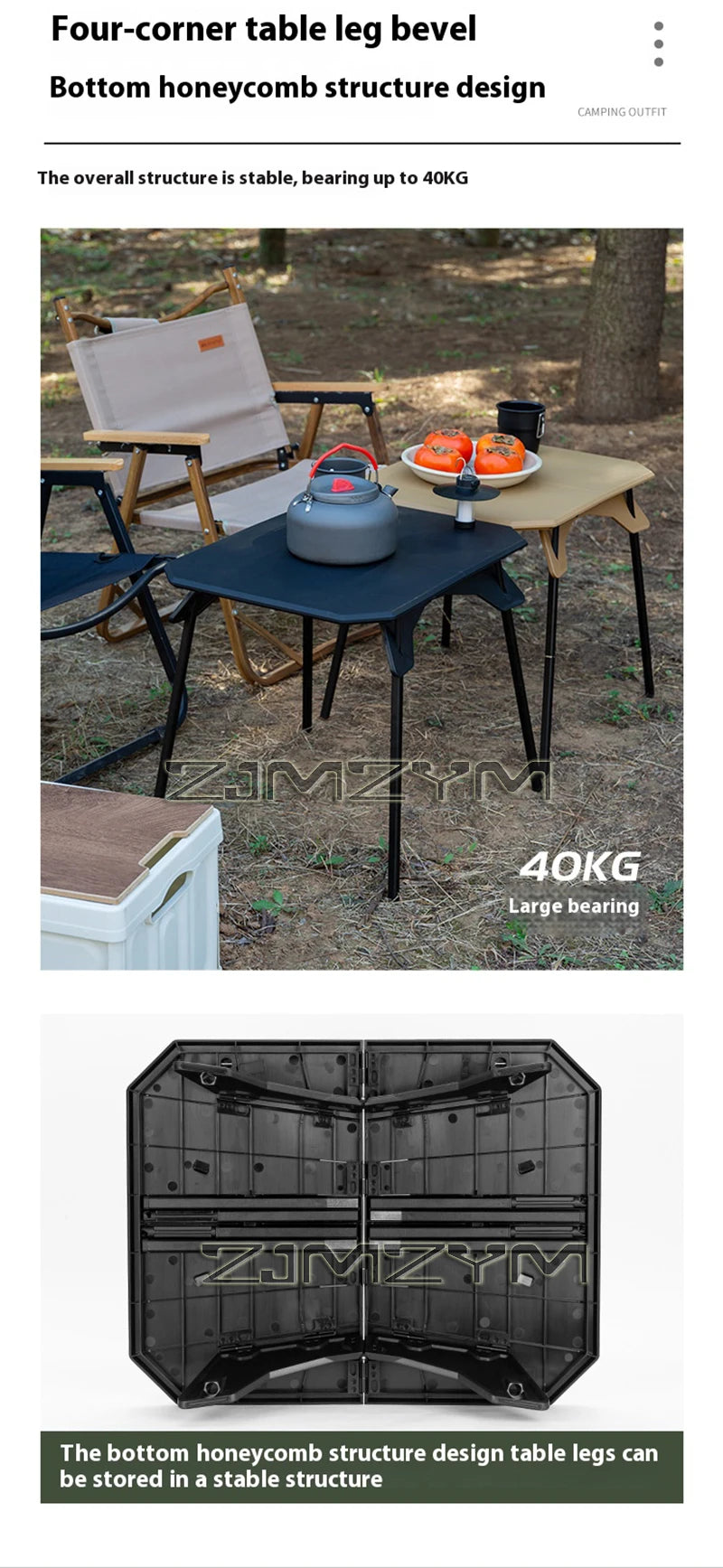 Ultralight Dual Purpose Table Outdoor Camping Portable Table Folding ABS Desktop and Aluminum Stand