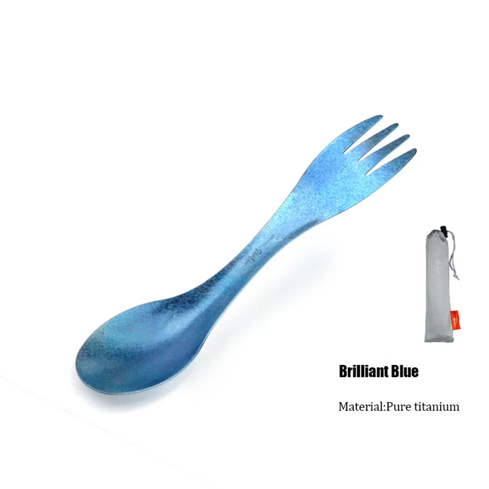2in1 Titanium Spork Spoon Tableware Ultralight Cookware Portable for Outdoor Camping Picnic Accessories Hiking Travel Cookware
