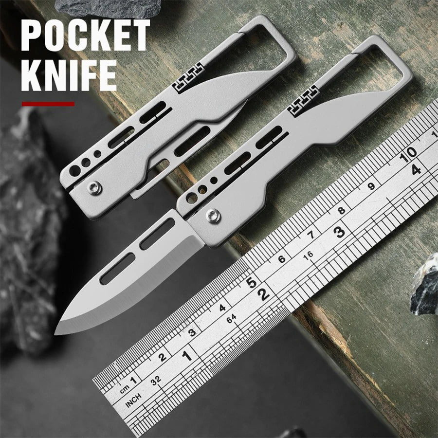 Titanium Alloy Keychain Mini Knife - Compact Folding Blade EDC Tool for Box Opening