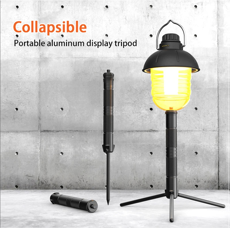 Outdoor Light Rack Tripod Ground Nail Foldable Aluminum Alloy Multifunctional Light Portable Ptz Camping Lamp Camera Antirust