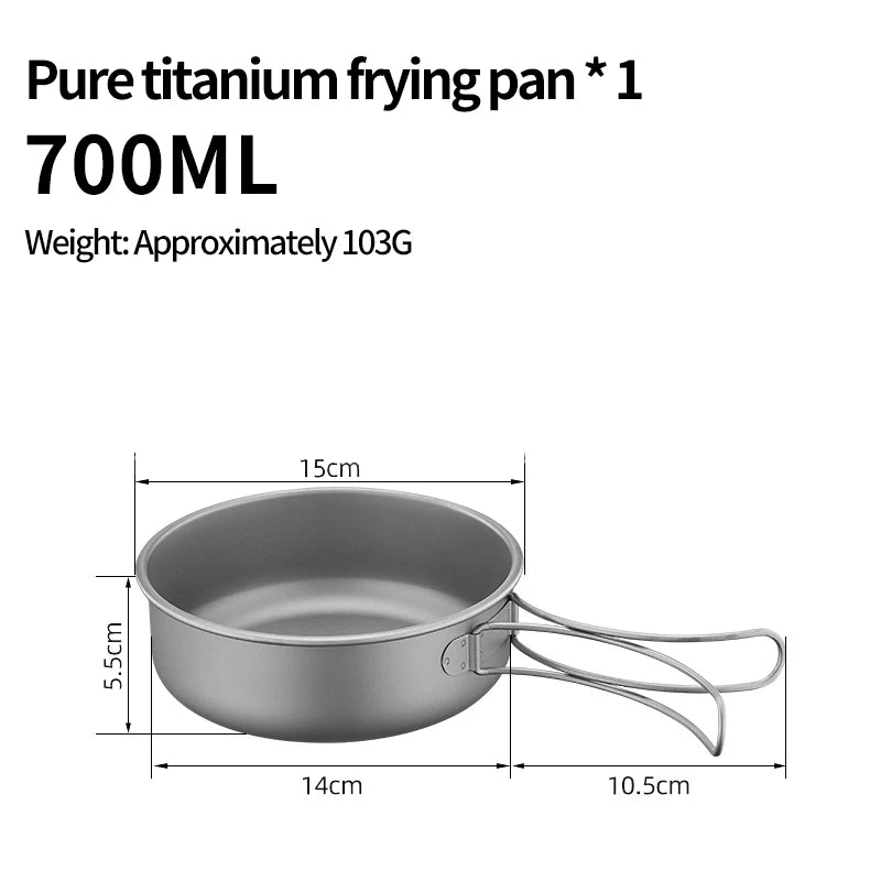 Titanium Camping Cookware Set - Lightweight Pot & Pan