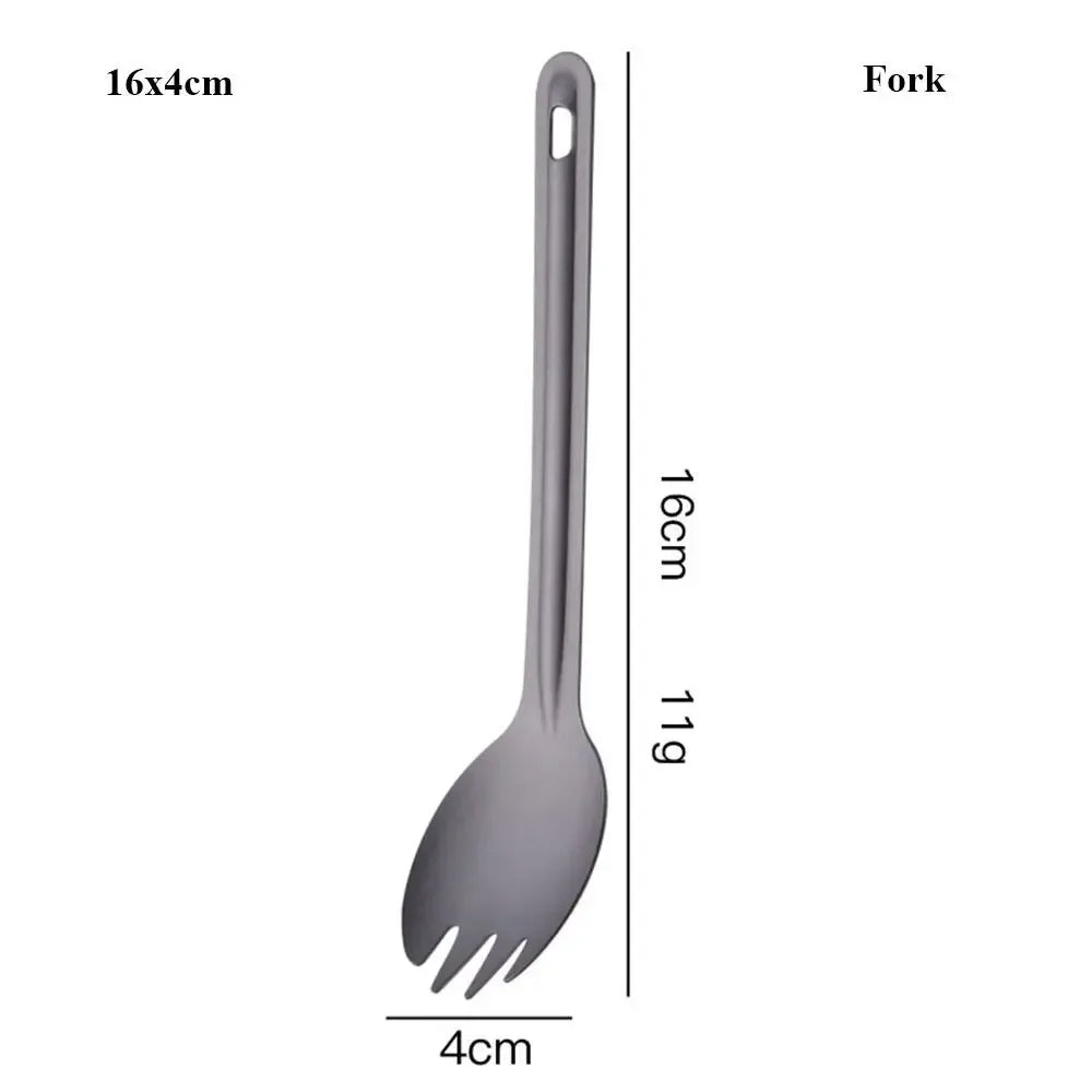 Lightweight Titanium Camping Spoon - Long Handle Outdoor Cutlery