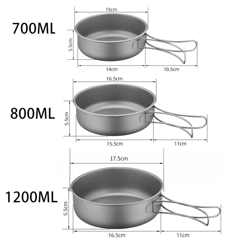 Titanium Camping Cookware Set - Lightweight Pot & Pan