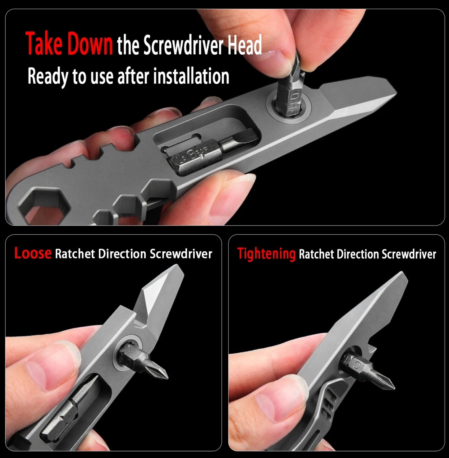 Various Styles Titanium Alloy Wrench Crowbar Pry Bar Bottle Opener EDC Multifunctional Screwdriver Outdoor Portable Pocket Tools