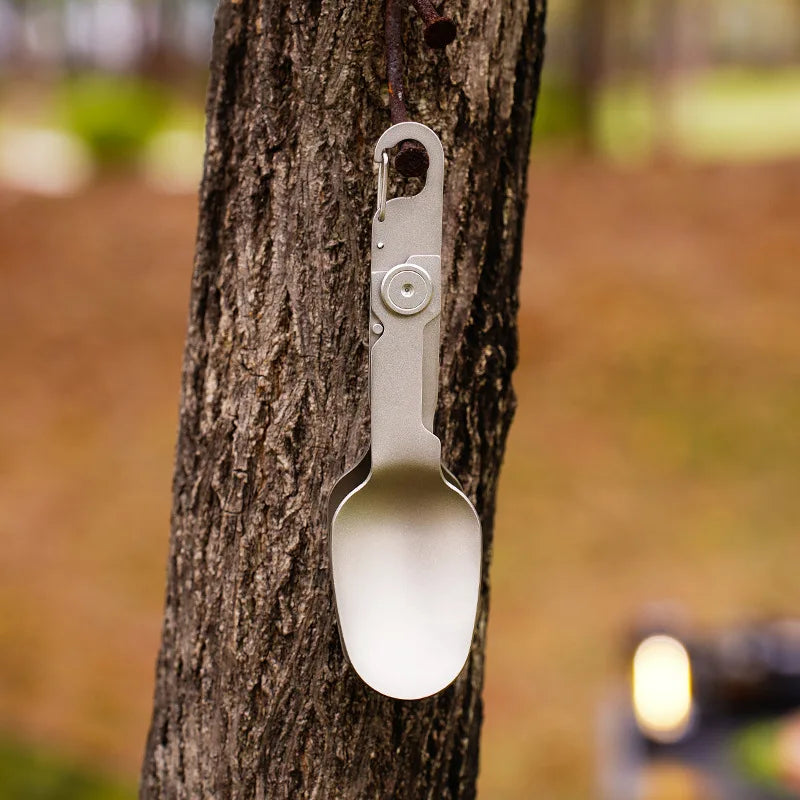 Titanium Folding Spoon Fork Combo - The Ultimate Ultralight Camping Utensil