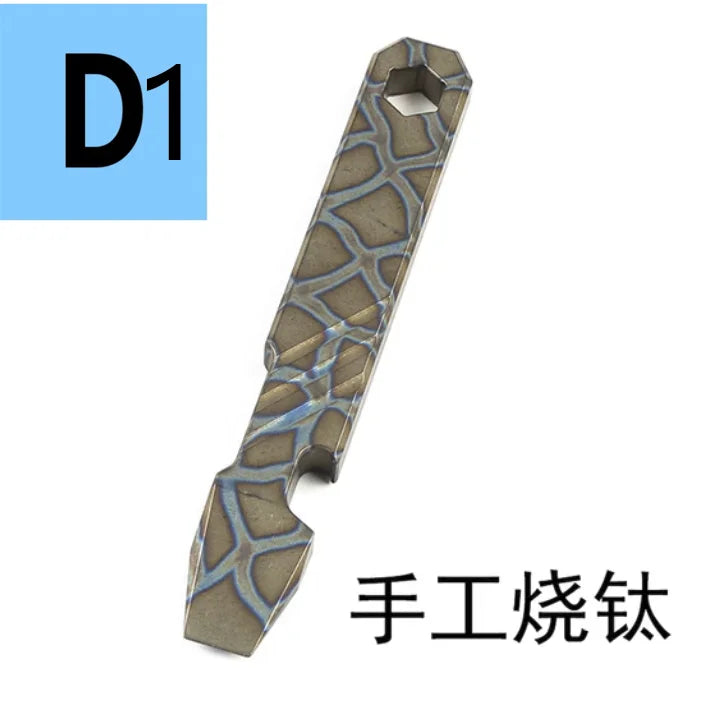 Various Styles Titanium Alloy Wrench Crowbar Pry Bar Bottle Opener EDC Multifunctional Screwdriver Outdoor Portable Pocket Tools