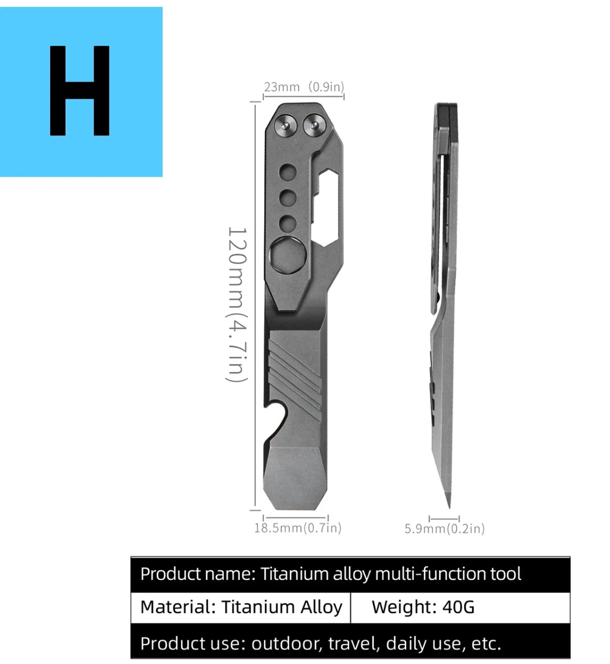 Various Styles Titanium Alloy Wrench Crowbar Pry Bar Bottle Opener EDC Multifunctional Screwdriver Outdoor Portable Pocket Tools