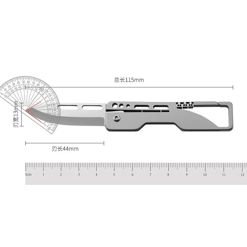 Titanium Alloy Keychain Mini Knife - Compact Folding Blade EDC Tool for Box Opening