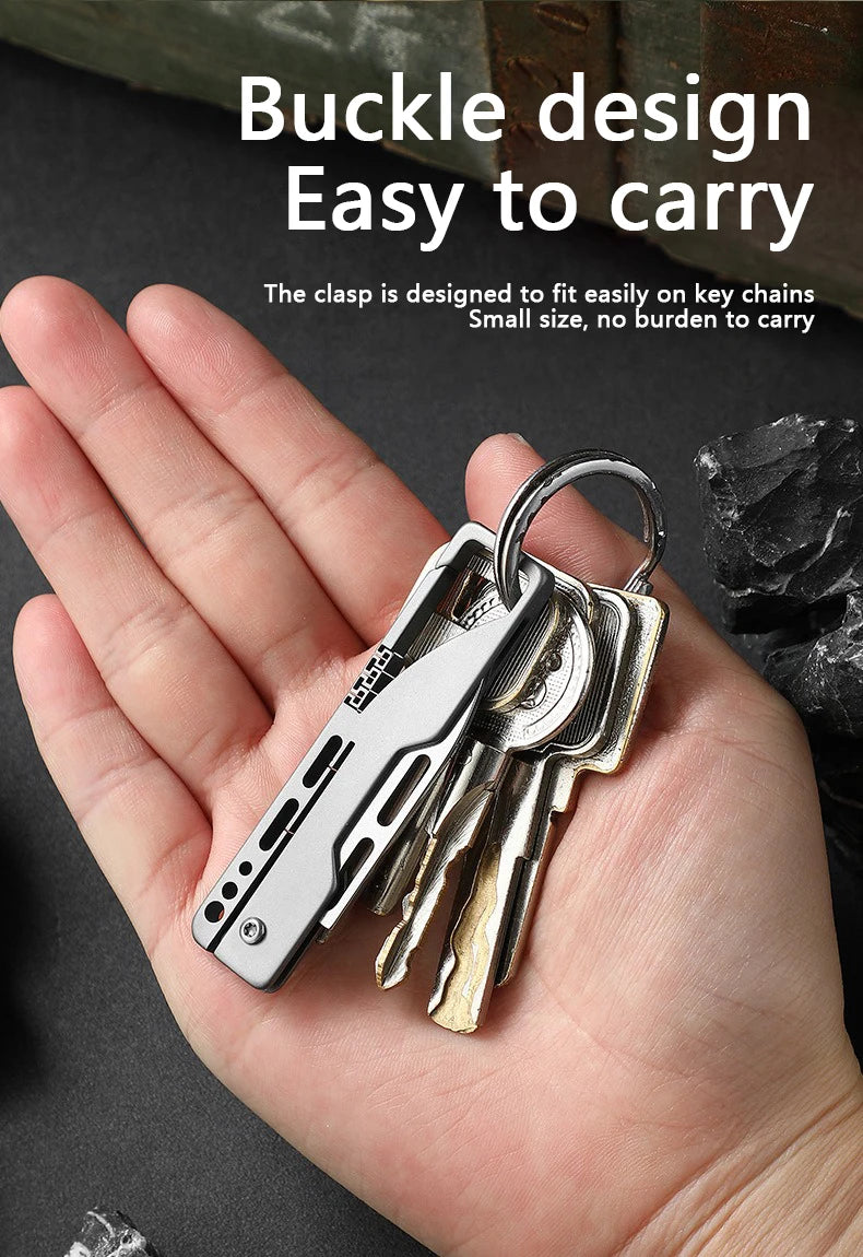 Titanium Alloy Keychain Mini Knife - Compact Folding Blade EDC Tool for Box Opening
