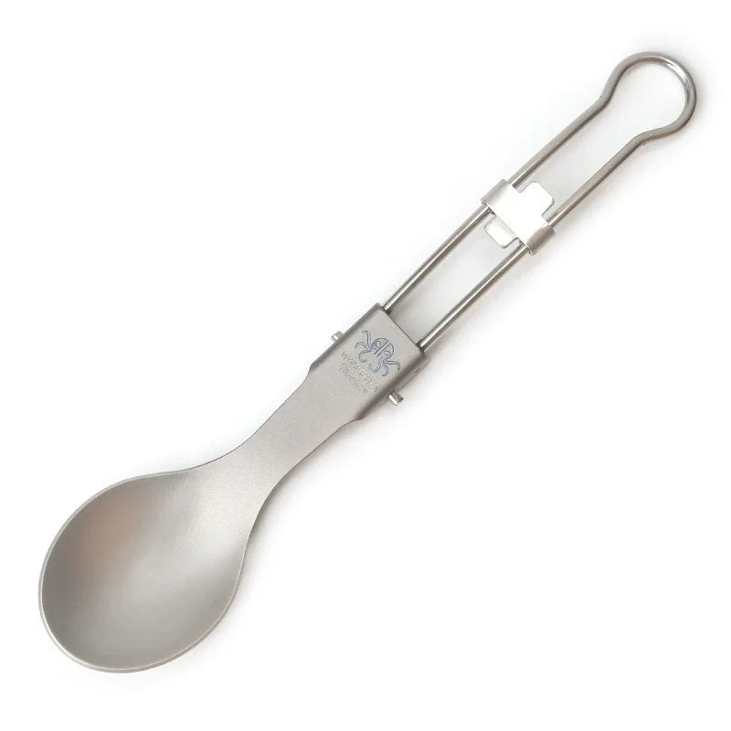 Pure Titanium Folding Cutlery Set | Ultralight Spoon Fork Knife Spork for Camping Hiking