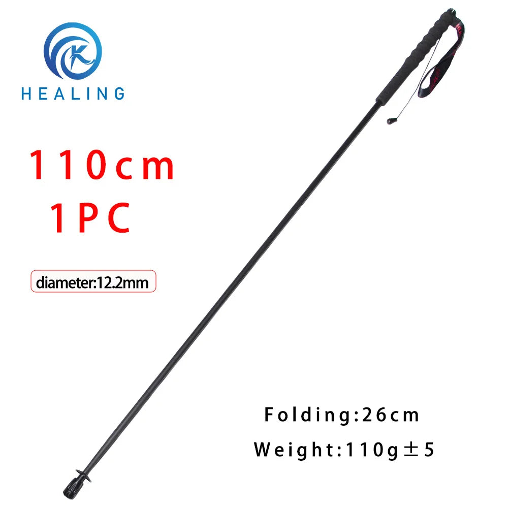 110G Ultralight Carbon Fiber Trekking Poles Folding 5-Section Hiking Sticks Walking Stick Trekking Portable Travel Climbing Cane