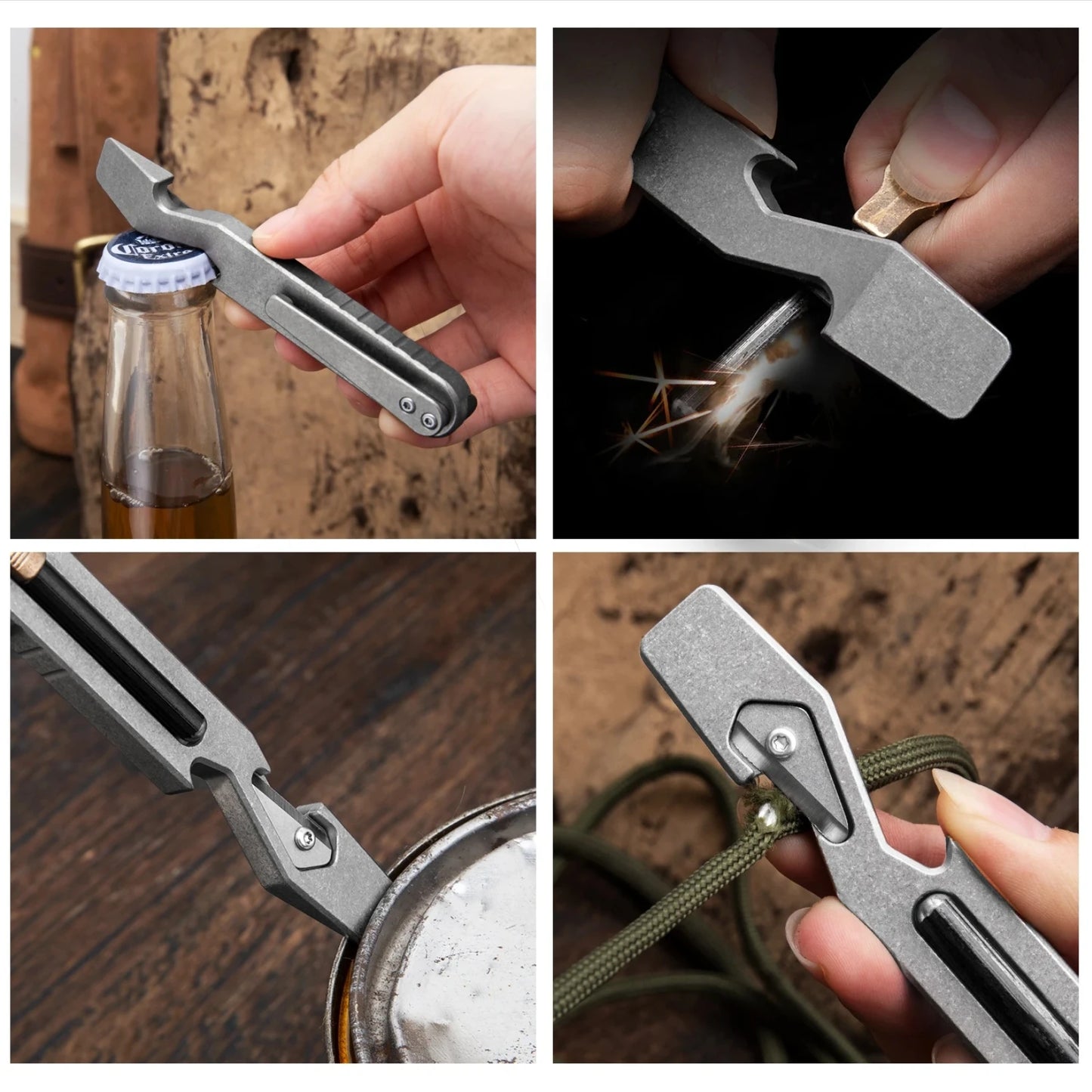 Various Styles Titanium Alloy Wrench Crowbar Pry Bar Bottle Opener EDC Multifunctional Screwdriver Outdoor Portable Pocket Tools