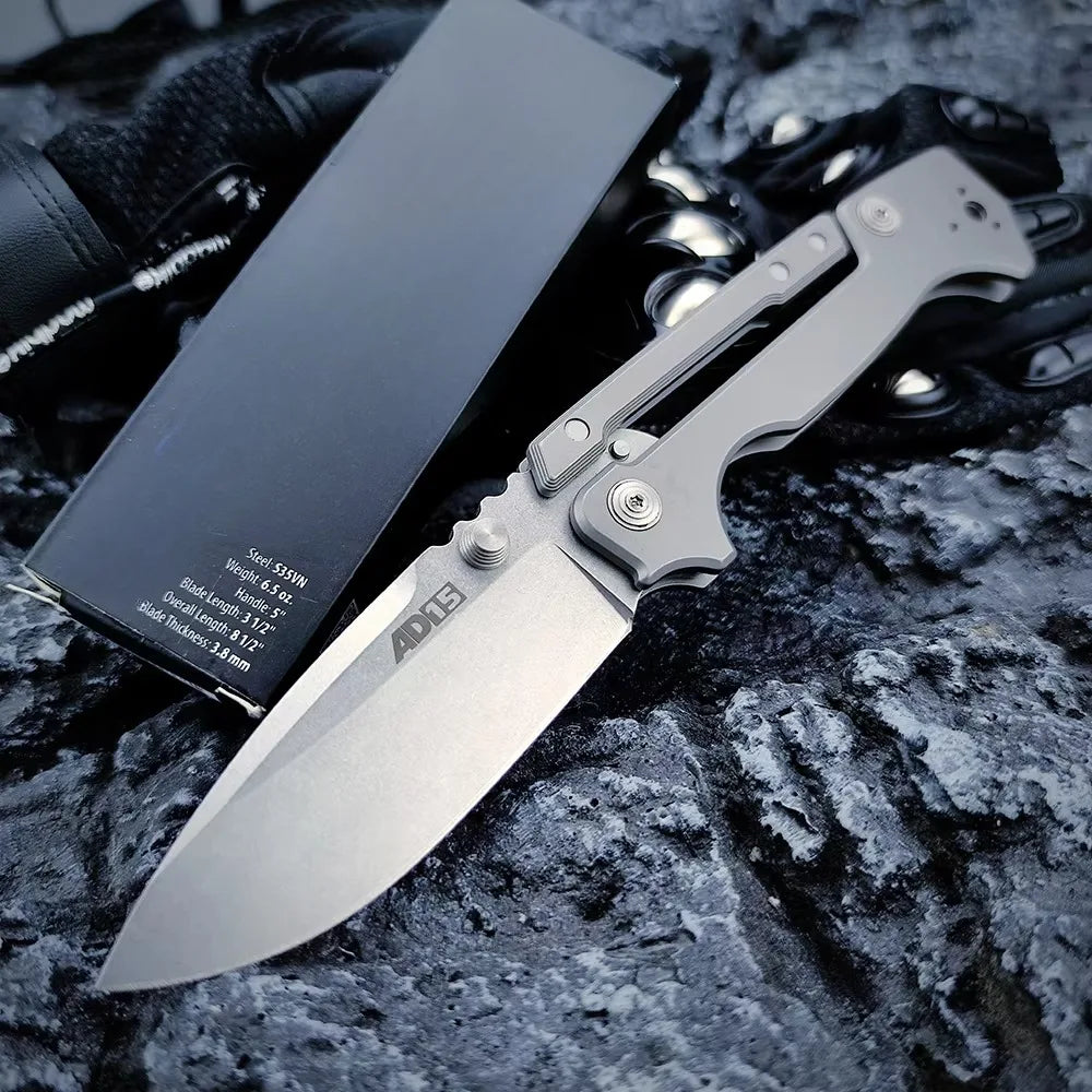 AD15 Tactical Folding Knife - TC4 Titanium Alloy Handle S35V Steel Blade for Hunting Camping EDC