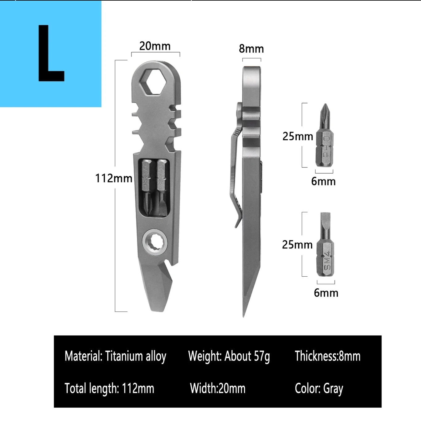 Various Styles Titanium Alloy Wrench Crowbar Pry Bar Bottle Opener EDC Multifunctional Screwdriver Outdoor Portable Pocket Tools