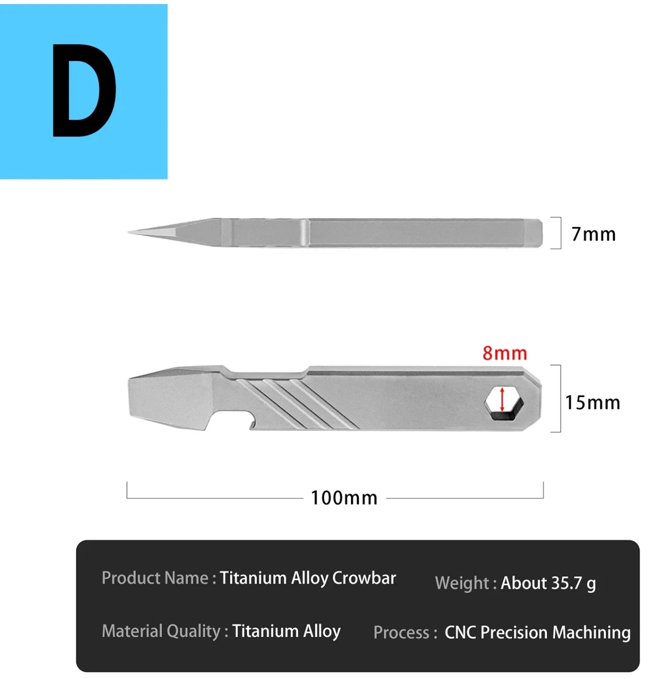 Various Styles Titanium Alloy Wrench Crowbar Pry Bar Bottle Opener EDC Multifunctional Screwdriver Outdoor Portable Pocket Tools