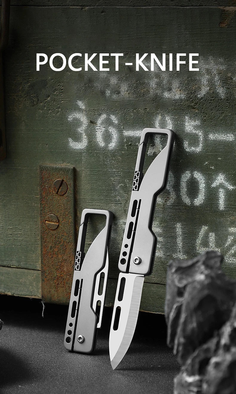 Titanium Alloy Keychain Mini Knife - Compact Folding Blade EDC Tool for Box Opening