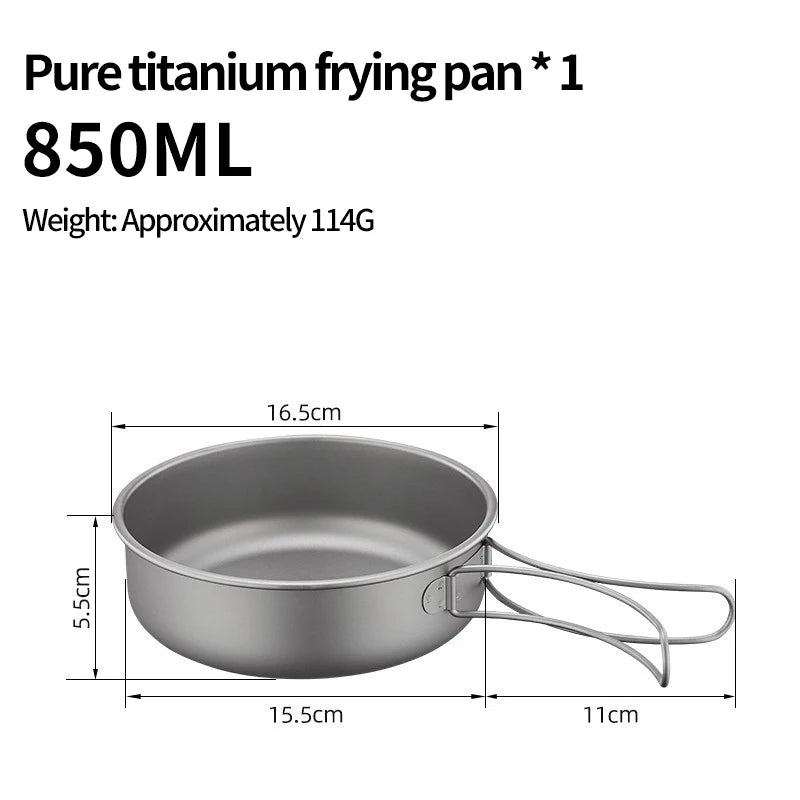 Titanium Camping Cookware Set - Lightweight Pot & Pan